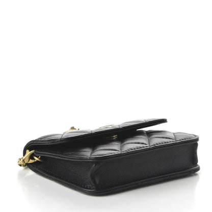 Chanel Lambskin Quilted Pearl Crush Clutch With Chain Black 4 of 12