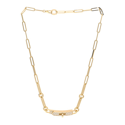 Hermes 18K Yellow Gold Diamond Pave Kelly Chaine Choker Necklace 3 of 6