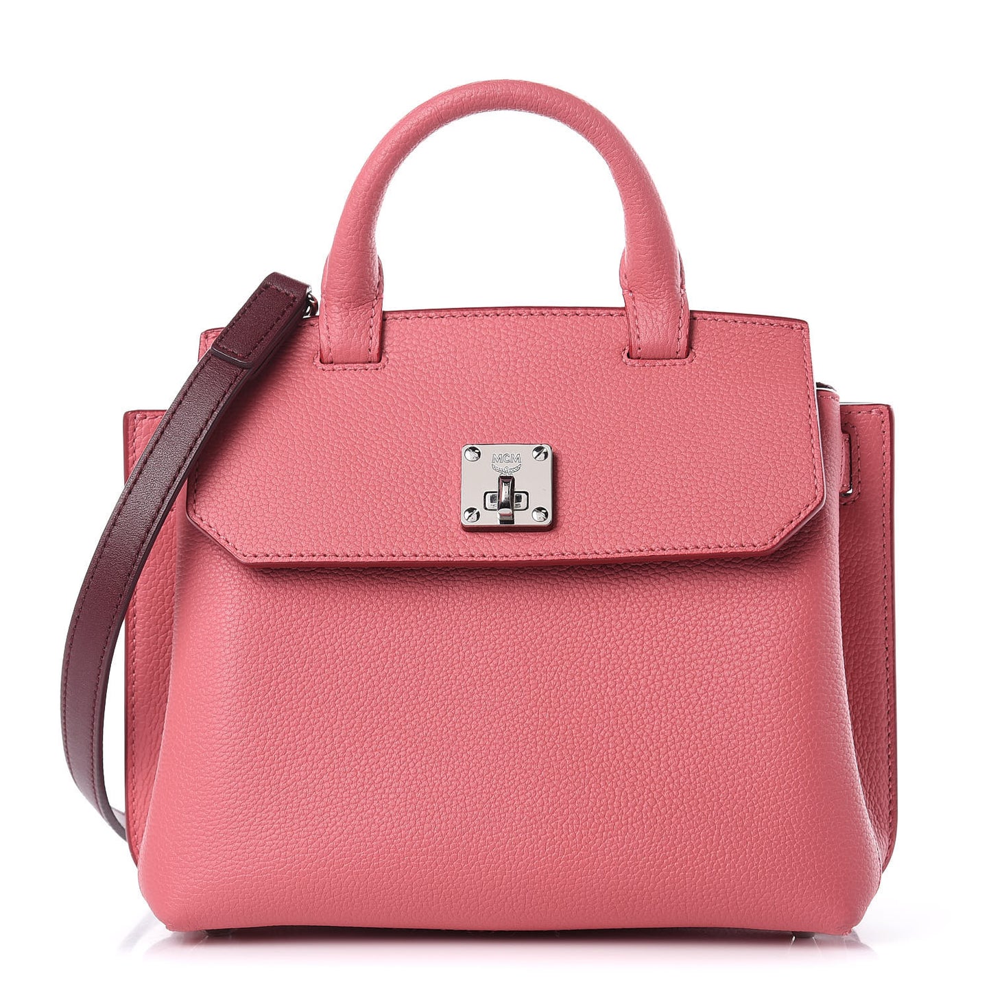 Grained Calfskin Small Milla Crossbody Marigold Orange Burgundy