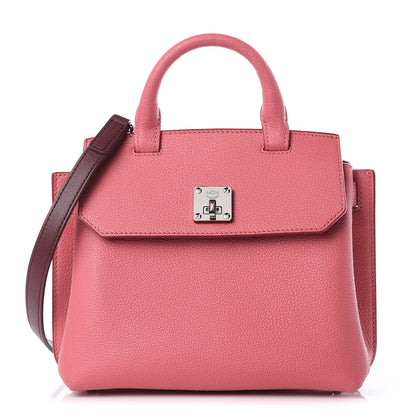 MCM Grained Calfskin Small Milla Crossbody Marigold Orange Burgundy 1 of 8