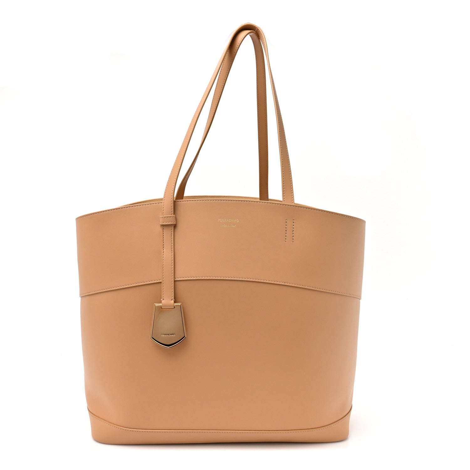 Salvatore Ferragamo Ferragamo Calfskin Charming Tote Light Camel 1 of 11