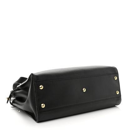 Fendi Vitello Seta Shiny Nappa Medium Peekaboo Iconic Satchel Black 4 of 12