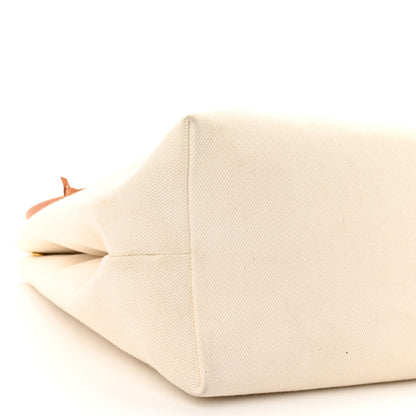 Celine Canvas Calfskin Logo Print Small Horizontal Cabas Natural Tan 8 of 12