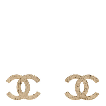Chanel Metal Textured CC Earrings Gold 1 of 5