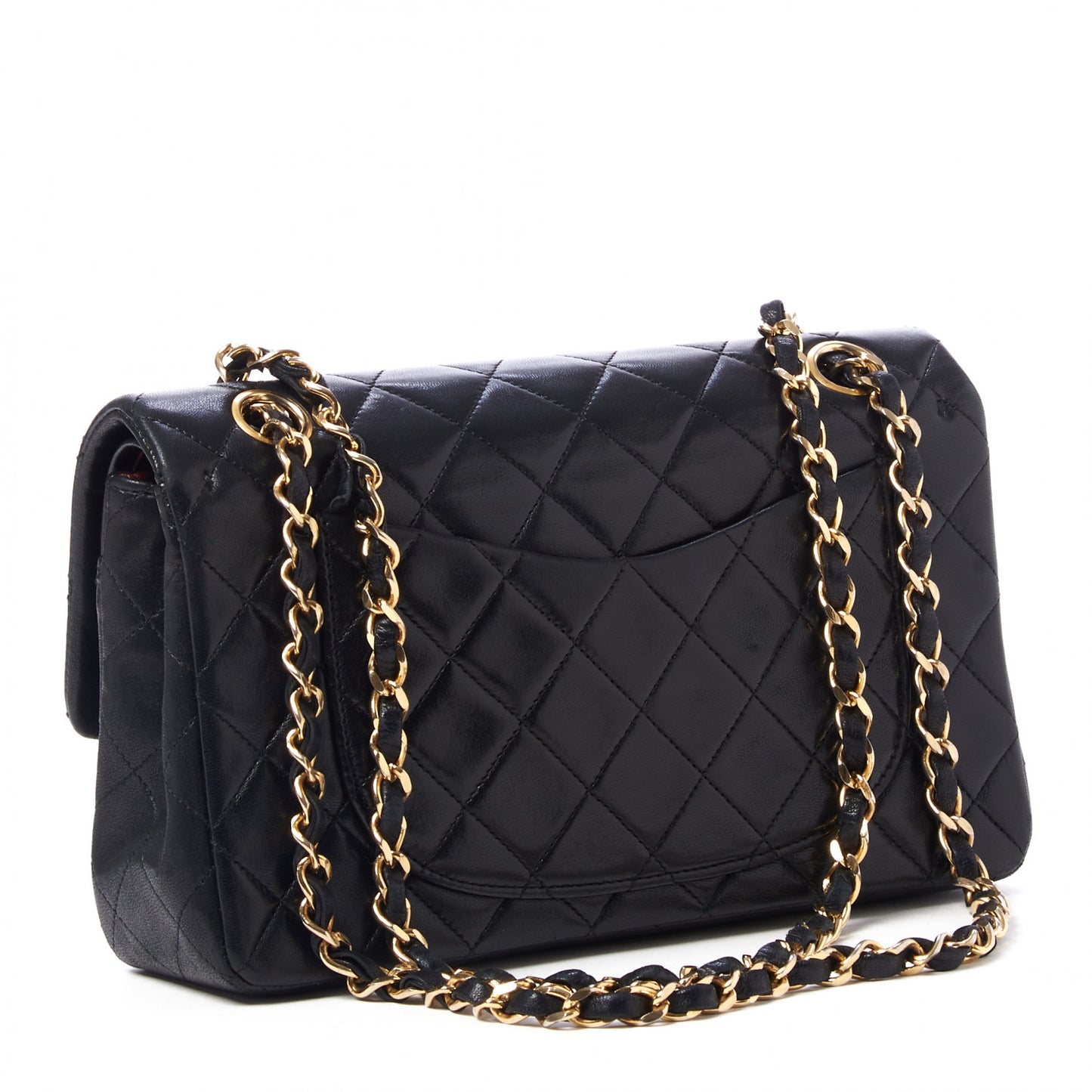 Lambskin Quilted Small Double Flap Black