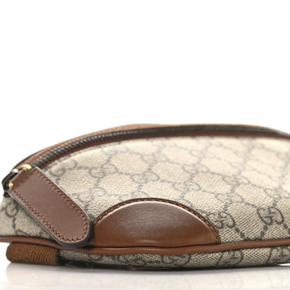 Gucci GG Supreme Monogram Emblem Calfskin Small Belt Bag Beige Dark Brown 9 of 12