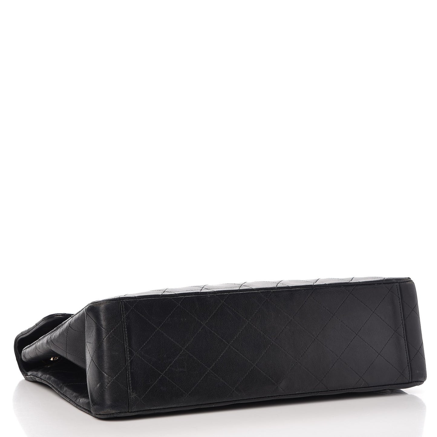 Lambskin Quilted XL Jumbo Single Flap Black