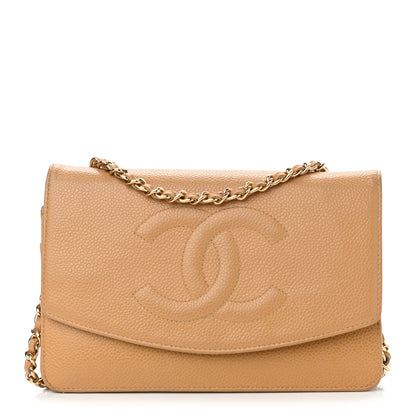 Chanel Caviar Timeless CC Wallet on Chain WOC Beige 1 of 21