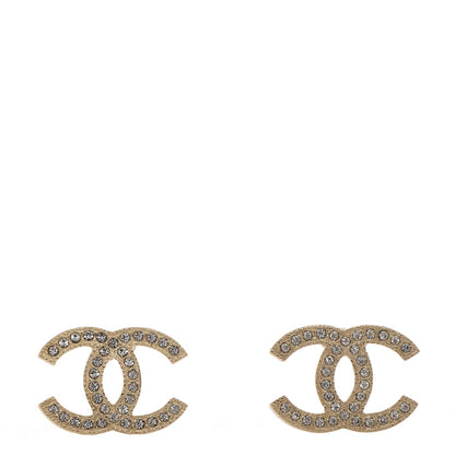Chanel Crystal CC Earrings Gold 1 of 4