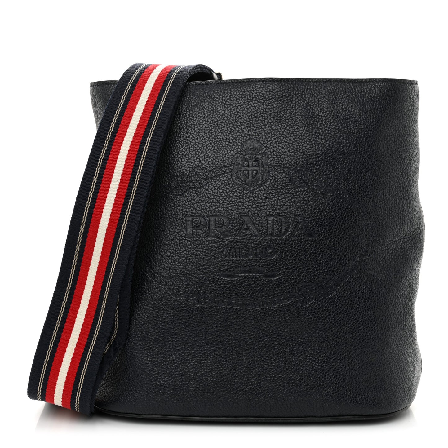 Vitello Daino Logo Crossbody Bag Baltico