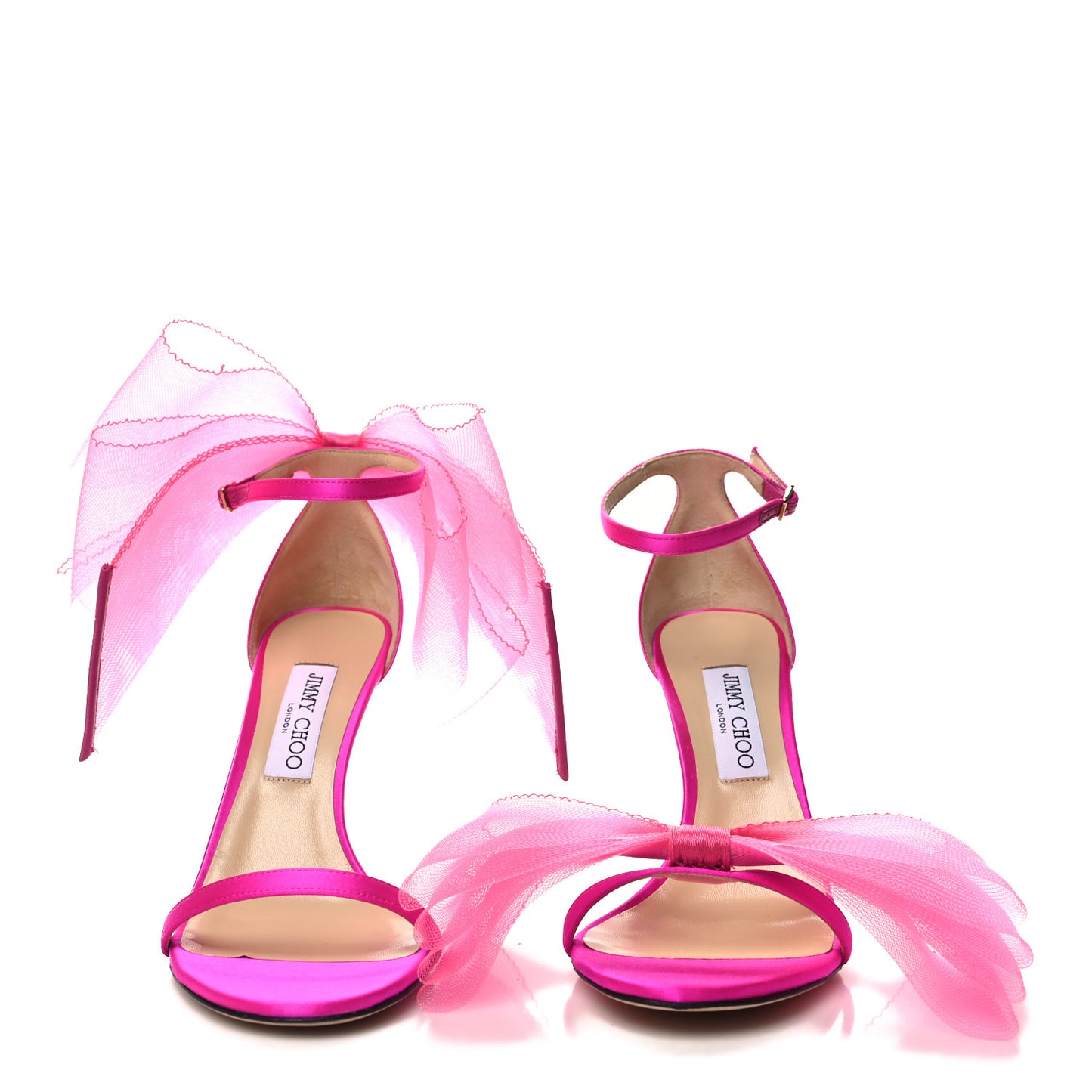 Grosgrain Aveline Bow 100 Sandals 40.5 Fuchsia