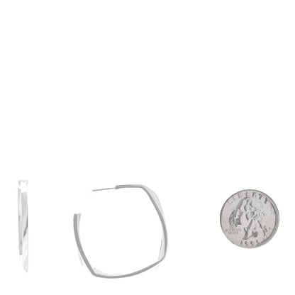 Tiffany Sterling Silver Frank Gehry Torque Square Hoop Earrings 2 of 4