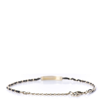 Chanel Metal Lambskin Crystal Sergeant Choker Necklace Black Gold 3 of 6