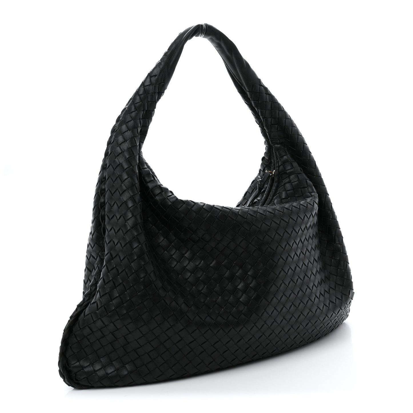 Nappa Intrecciato Large Veneta Hobo Black