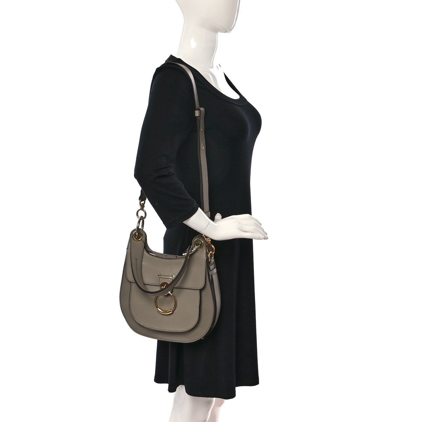 Calfskin Medium Tess Hobo Motty Grey