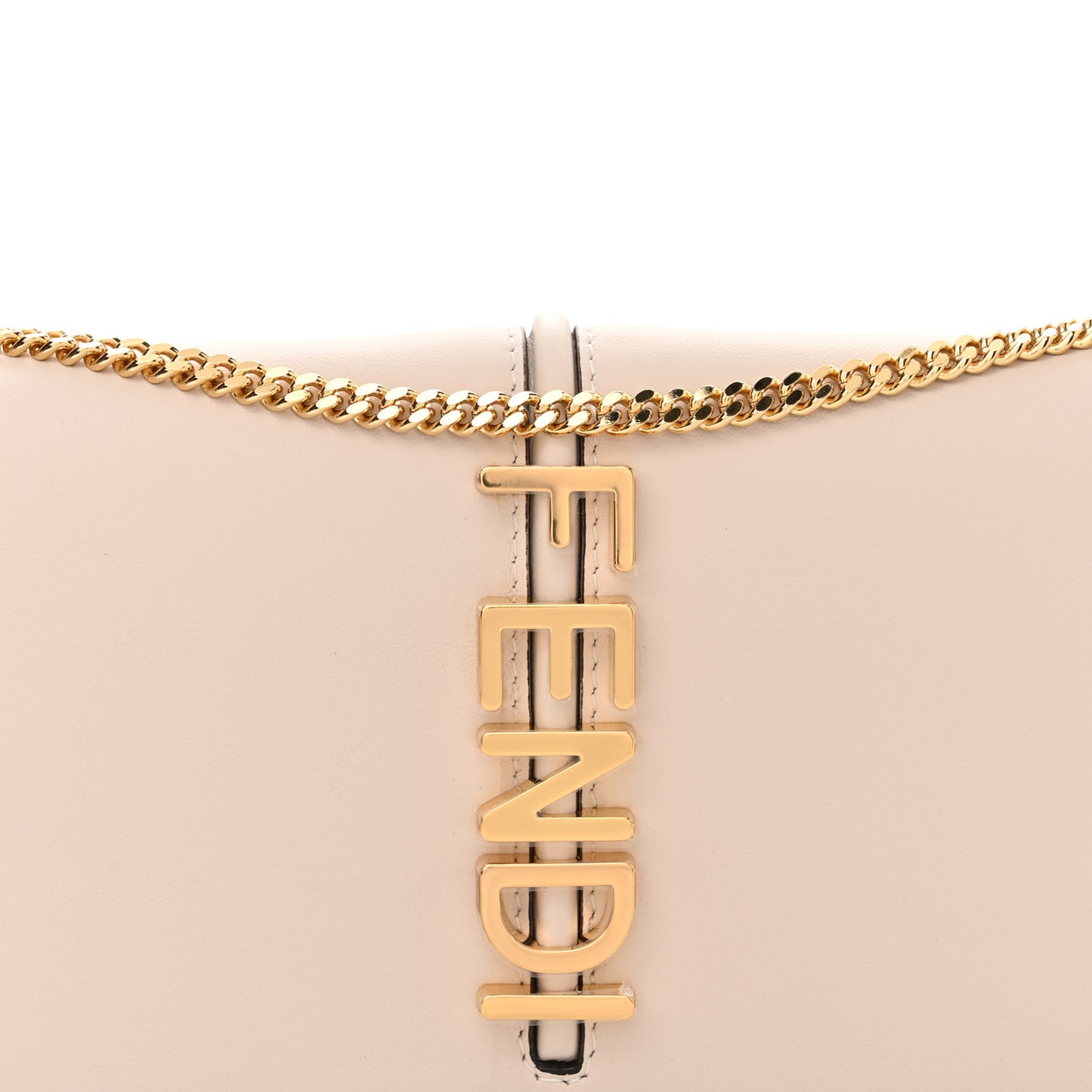 Vitello Grace Matte Fendigraphy Wallet on Chain Latte