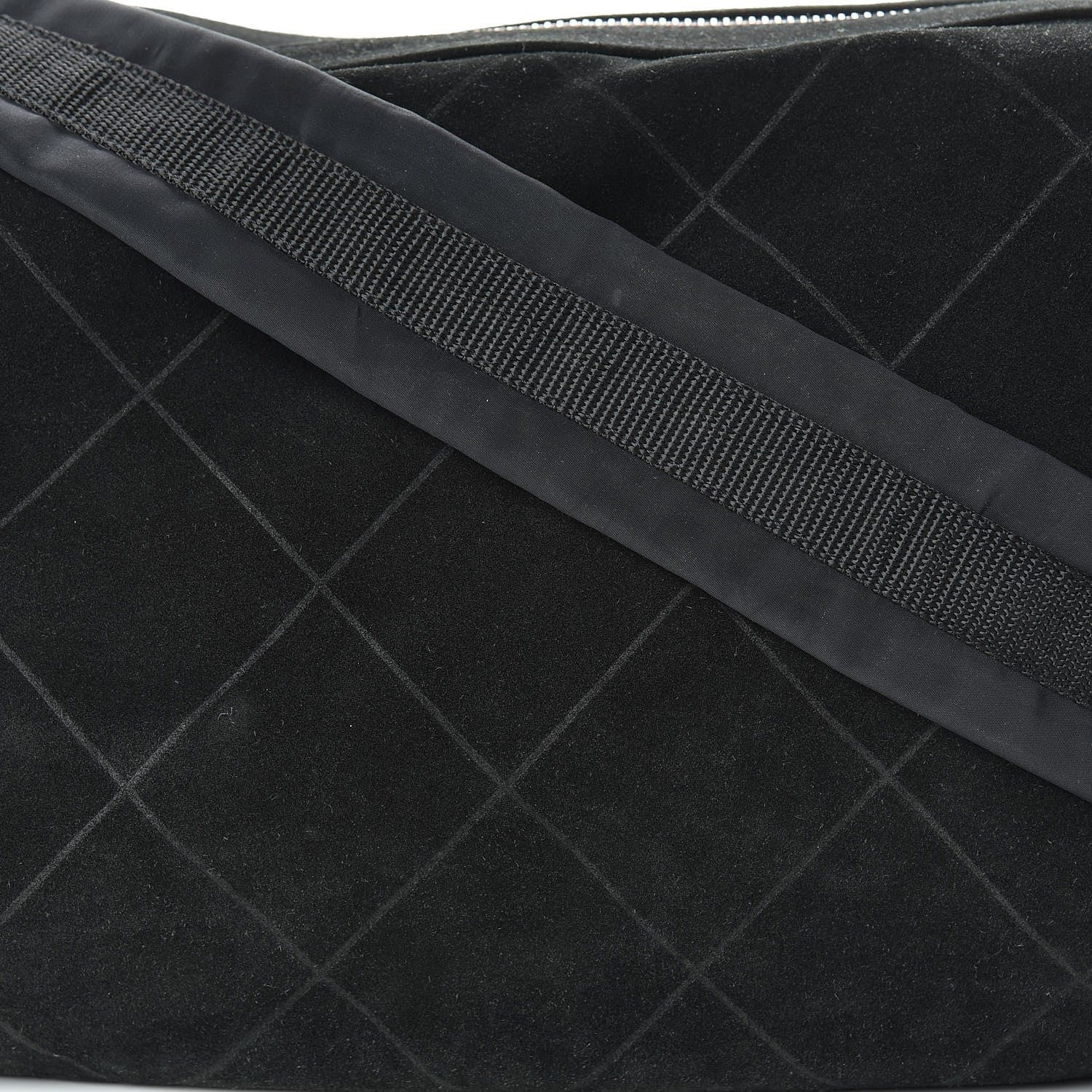 Chanel Suede Stitched Messenger Black 9 of 18