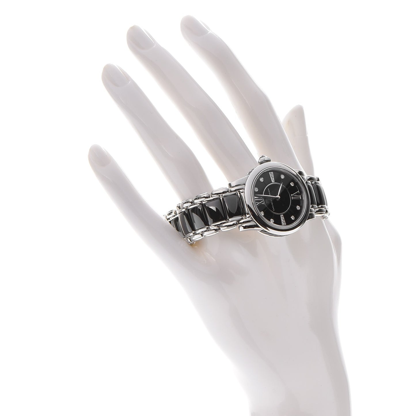 Stainless Steel Ceramic Diamond 30mm Classic Quartz Watch Black