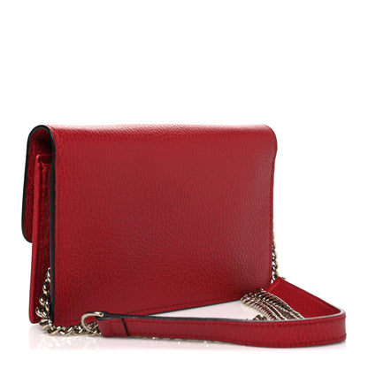 Gucci Dollar Calfskin Interlocking G Chain Wallet Red 3 of 11