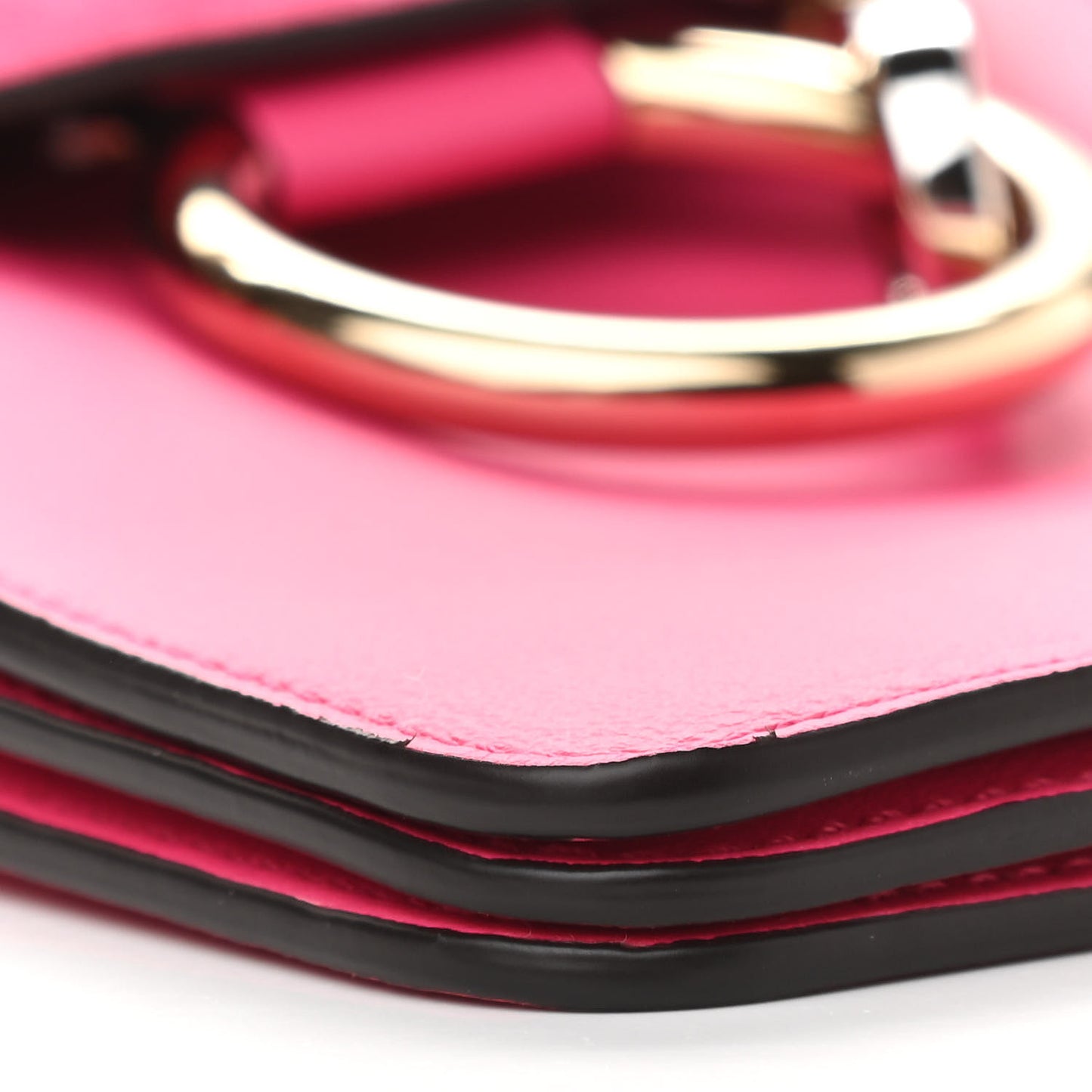 Suede Calfskin Mini Faye Bracelet Bag Fuchsia Rose