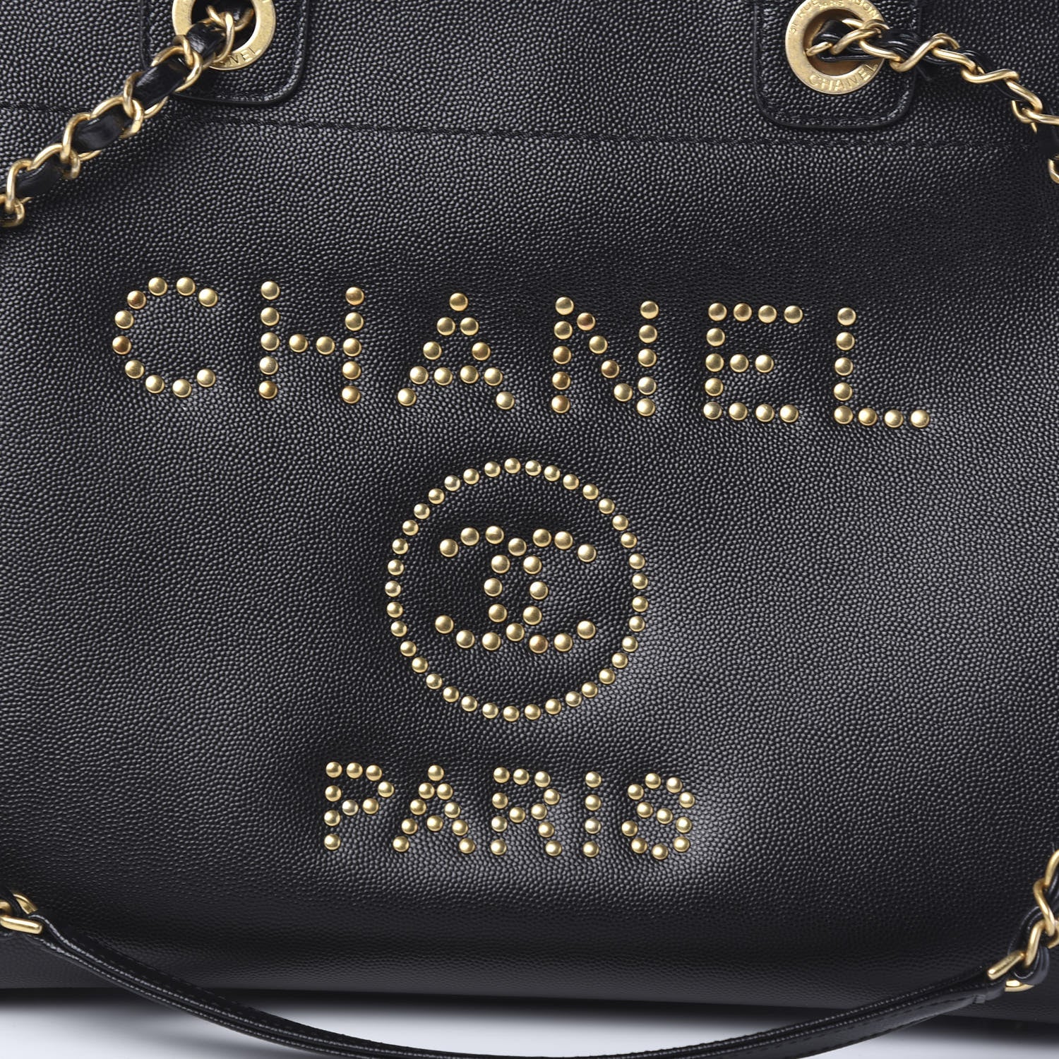 Chanel Caviar Small Studded Deauville Tote Black 9 of 9