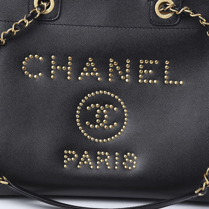 Chanel Caviar Small Studded Deauville Tote Black 9 of 9