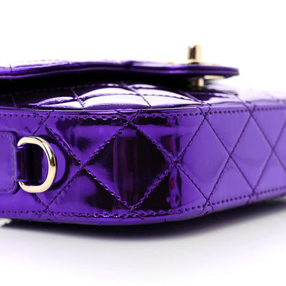 Chanel Mirror Calfskin Metallic Calfskin Quilted Hollywood Boulevard Mini Flap With Star Coin Purse Purple 10 of 12