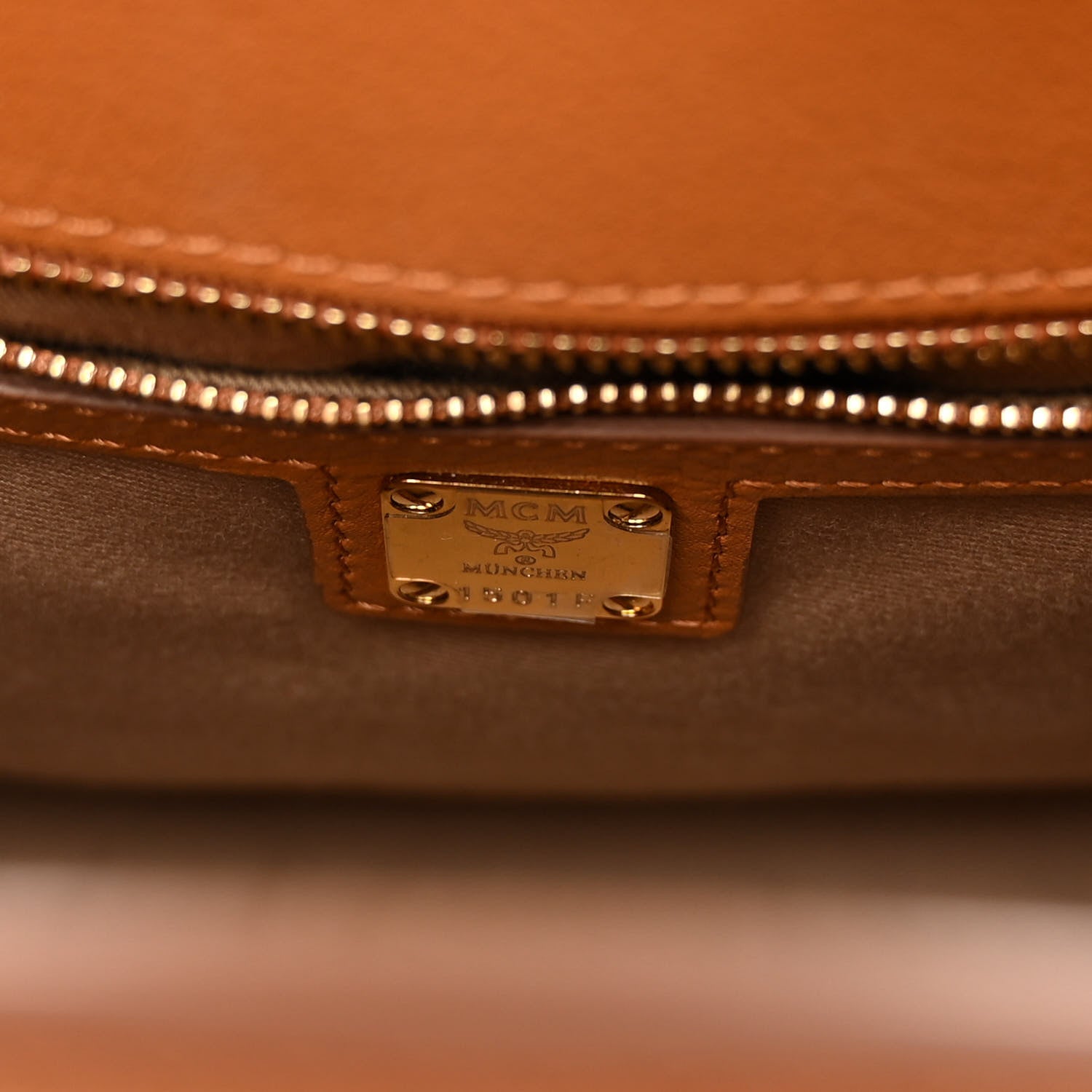 MCM Calfskin Ottomar Monogram Medium Essential Tote Cognac 6 of 10