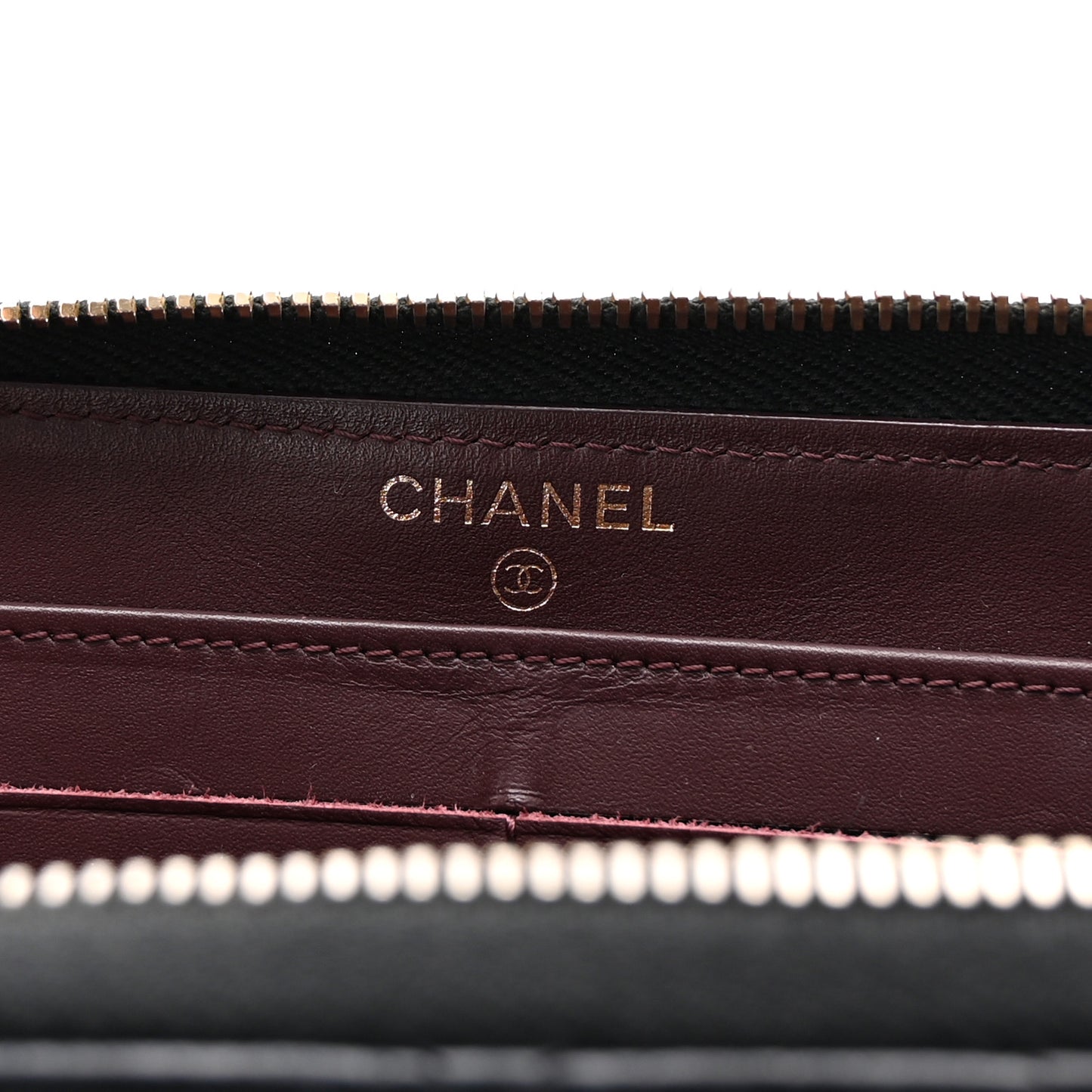 Caviar Quilted Large Gusset Zip Around Wallet Black