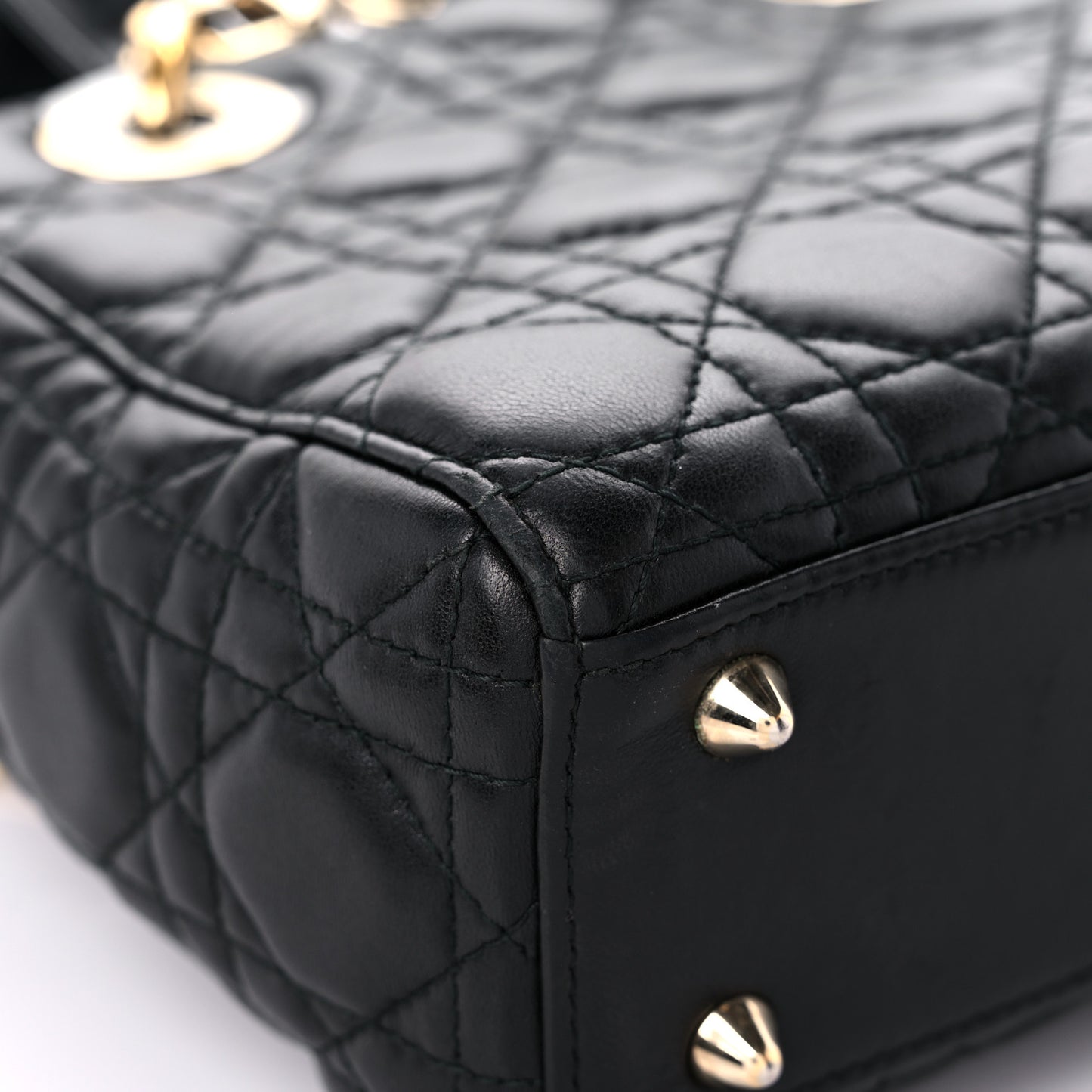 Lambskin Cannage Small Lucky Badges My Lady Dior Black