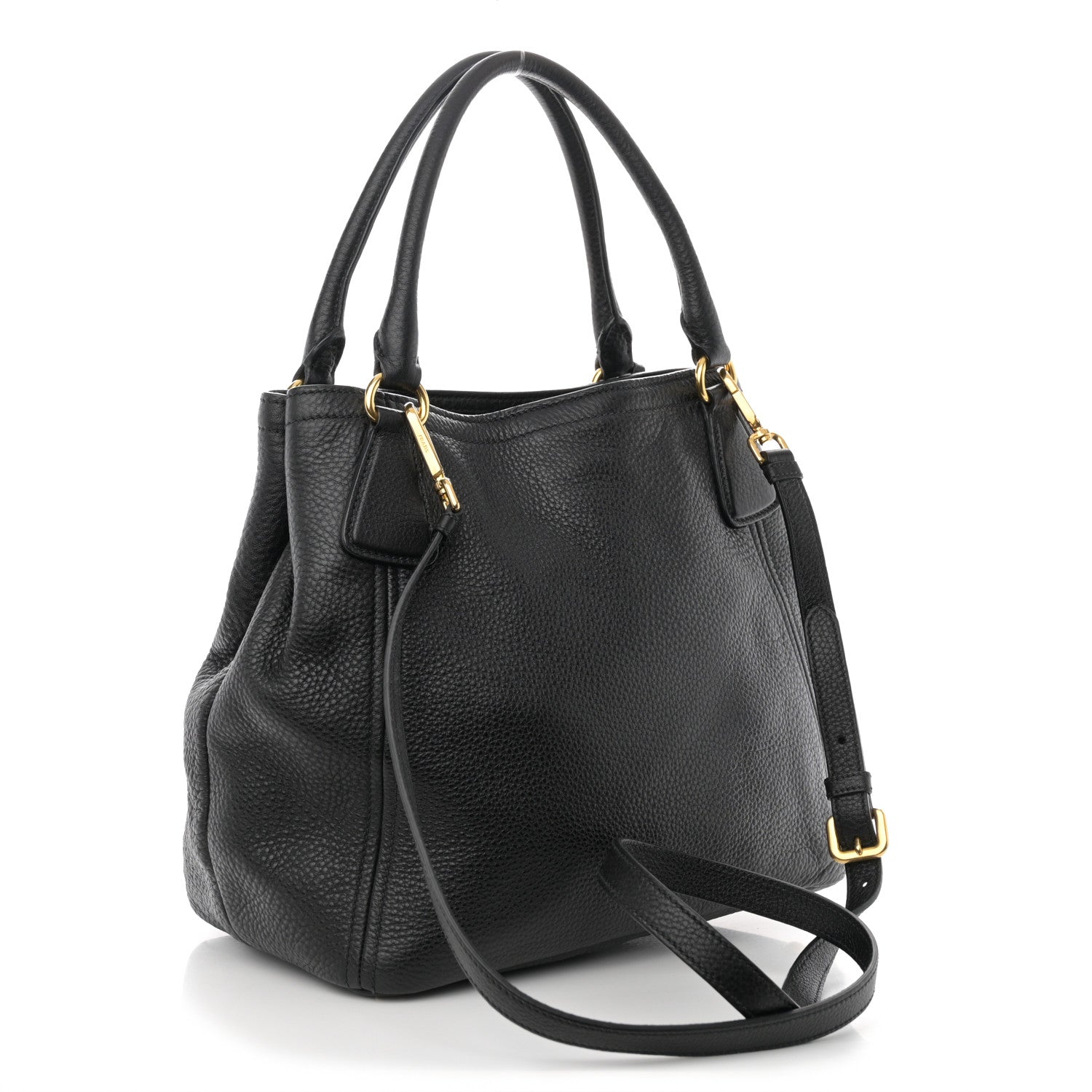 Prada Vitello Daino Tote Black 2 of 10