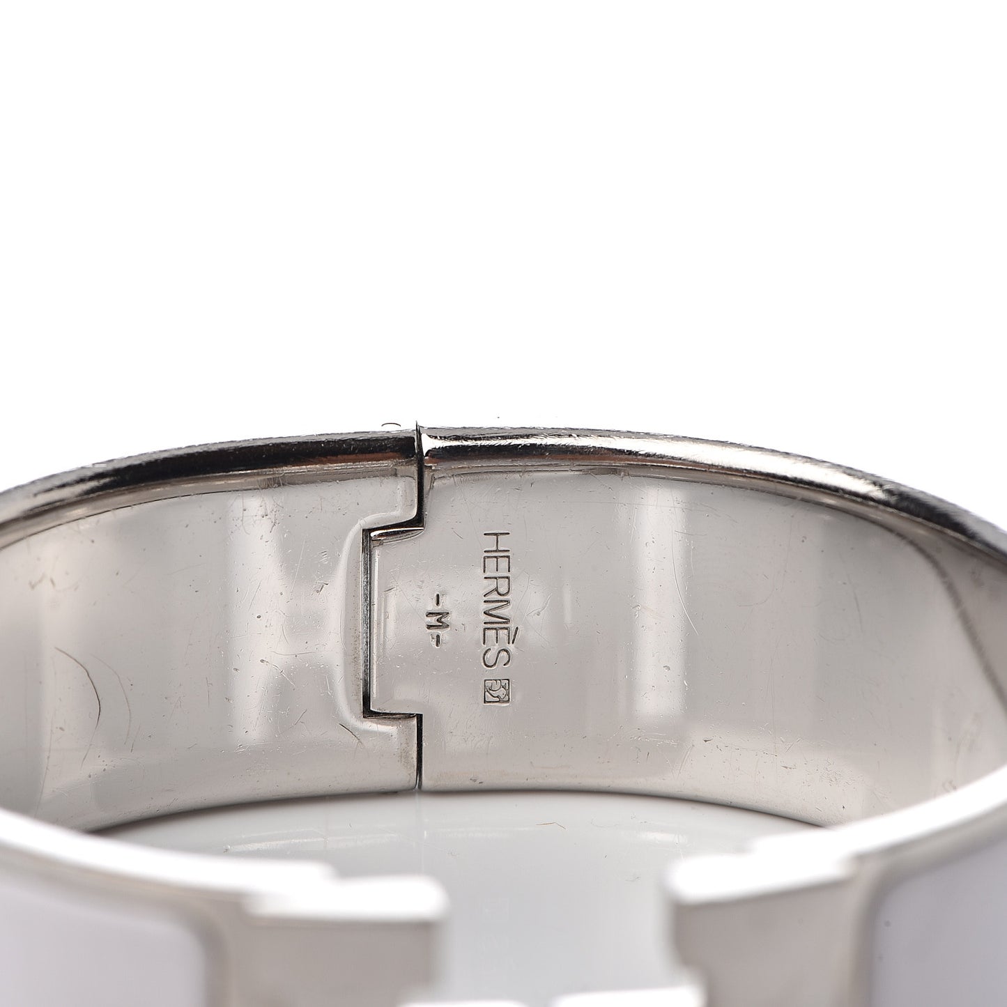 Enamel Wide Clic Clac H Bracelet PM White