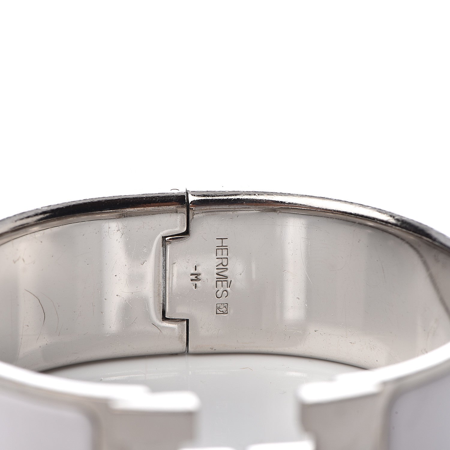 Hermes Enamel Wide Clic Clac H Bracelet PM White 3 of 3