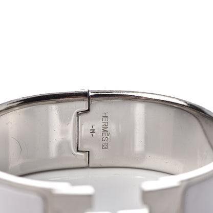 Hermes Enamel Wide Clic Clac H Bracelet PM White 3 of 3