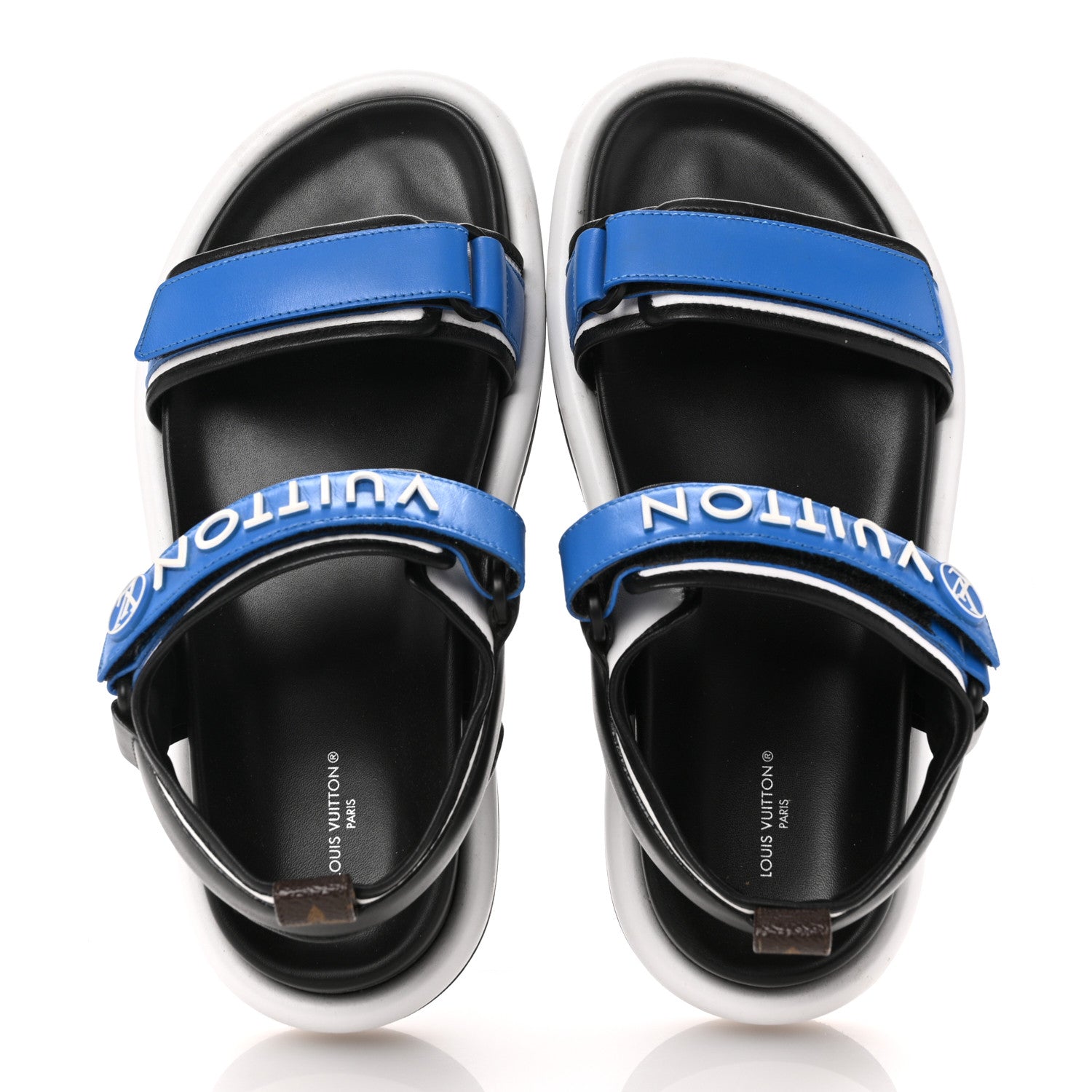 Louis Vuitton Calfskin Monogram Pool Pillow Flat Comfort Sandals 41 Blue 2 of 10
