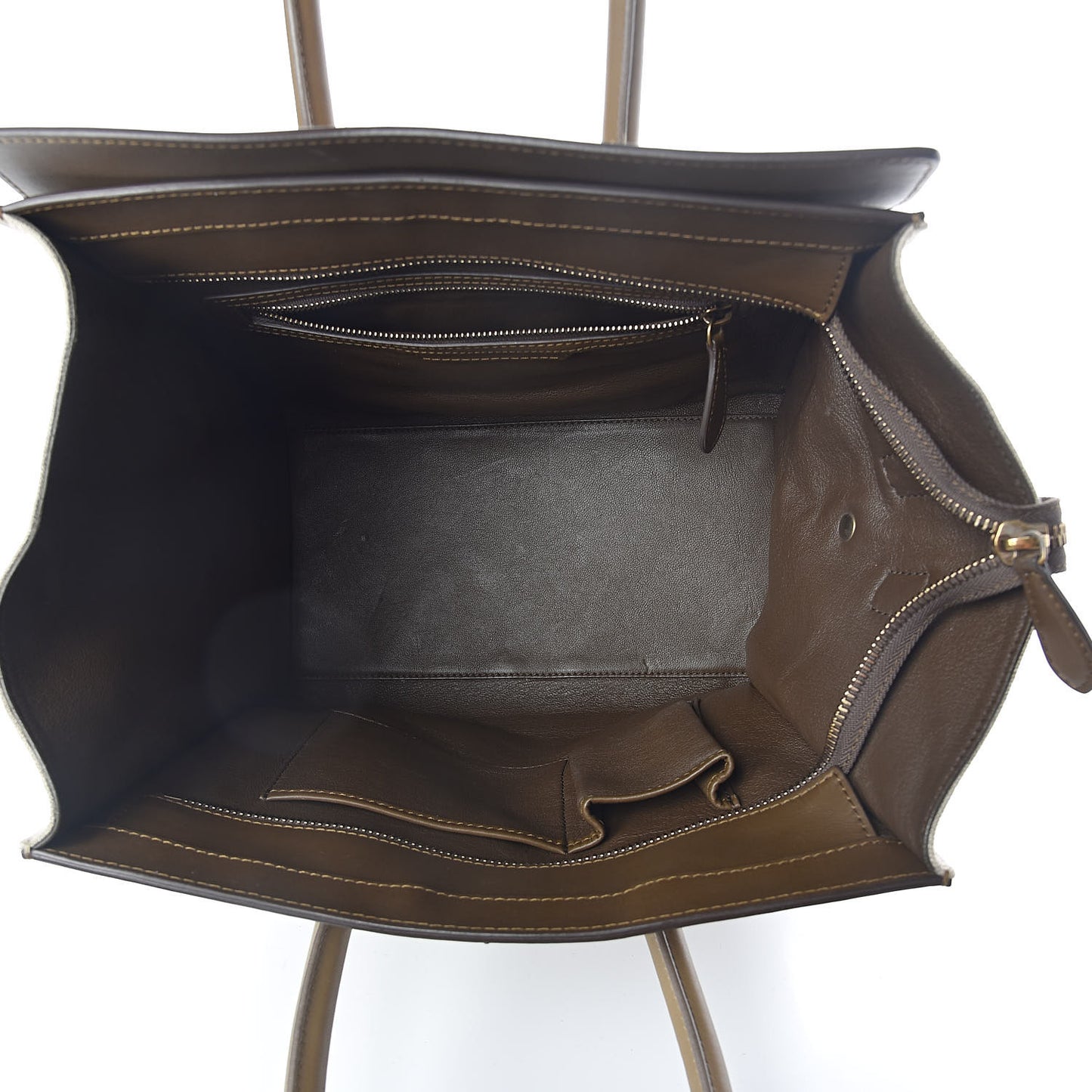 Natural Canvas Smooth Calfskin Mini Luggage Brown