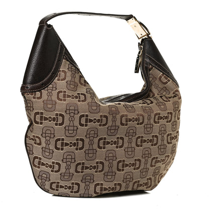 Gucci Canvas Horsebit Glam Hobo Dark Brown 4 of 27