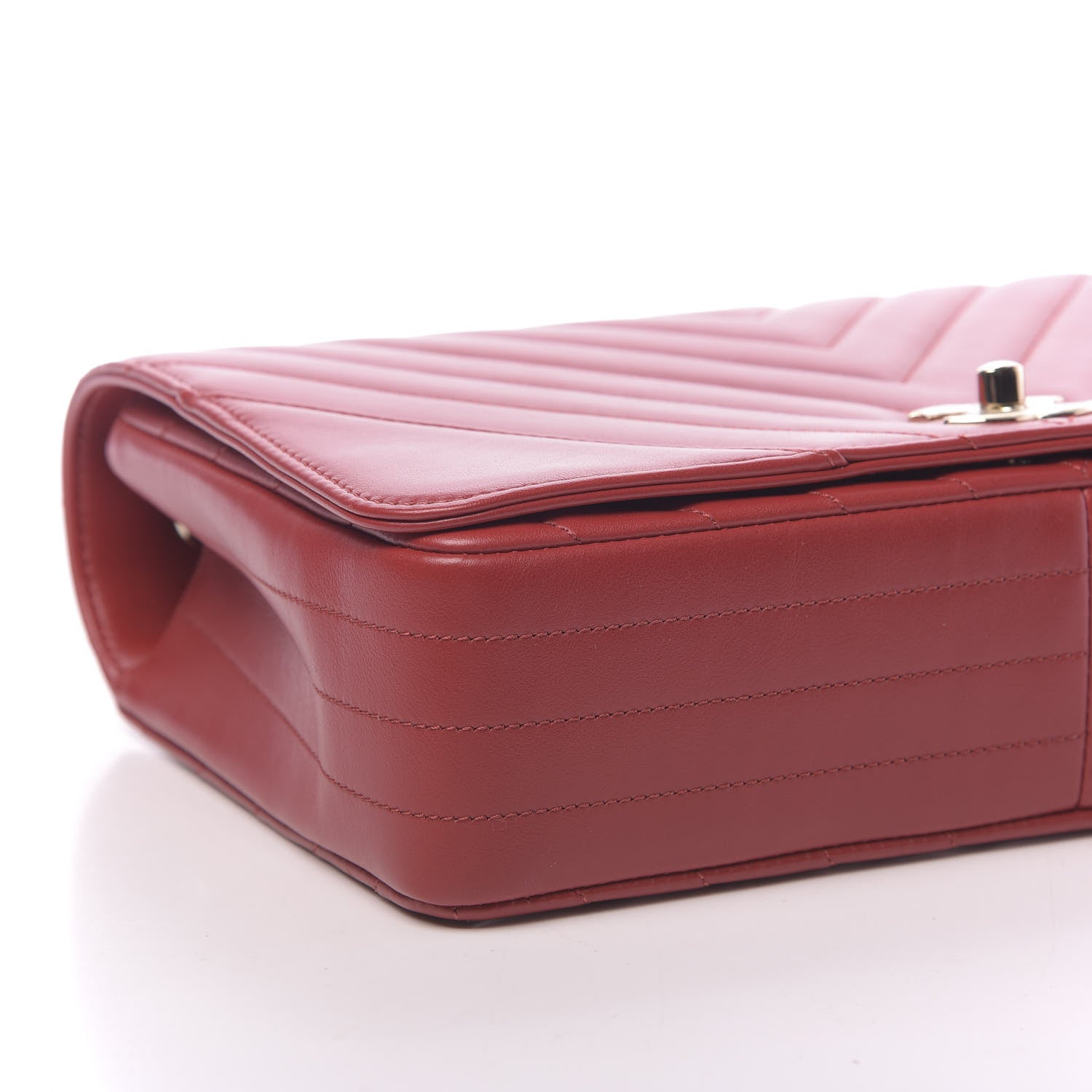 Chanel Calfskin Chevron Quilted Large Statement Flap Red 9 of 11