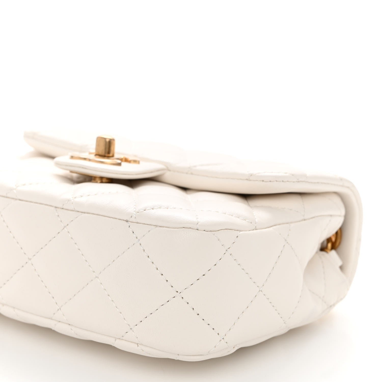 Chanel Lambskin Enamel Quilted Mini Coco Hearts Square Flap White 9 of 10
