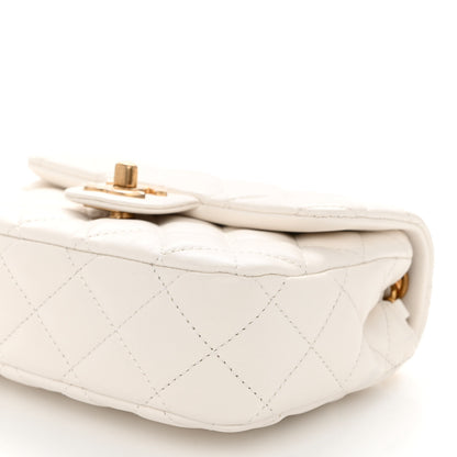 Chanel Lambskin Enamel Quilted Mini Coco Hearts Square Flap White 9 of 10