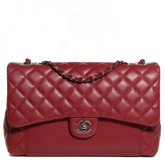 Chanel Calfskin Quilted Large Double Touch Flap Red 1 of 18