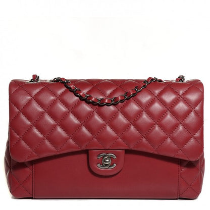 Chanel Calfskin Quilted Large Double Touch Flap Red 1 of 18