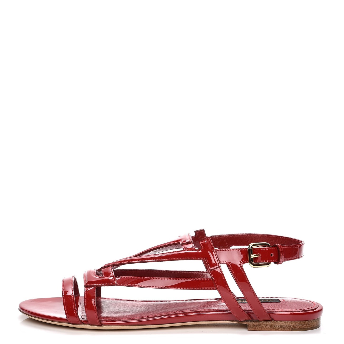 Patent Logo Crossing Flat Sandal 39 Rouge