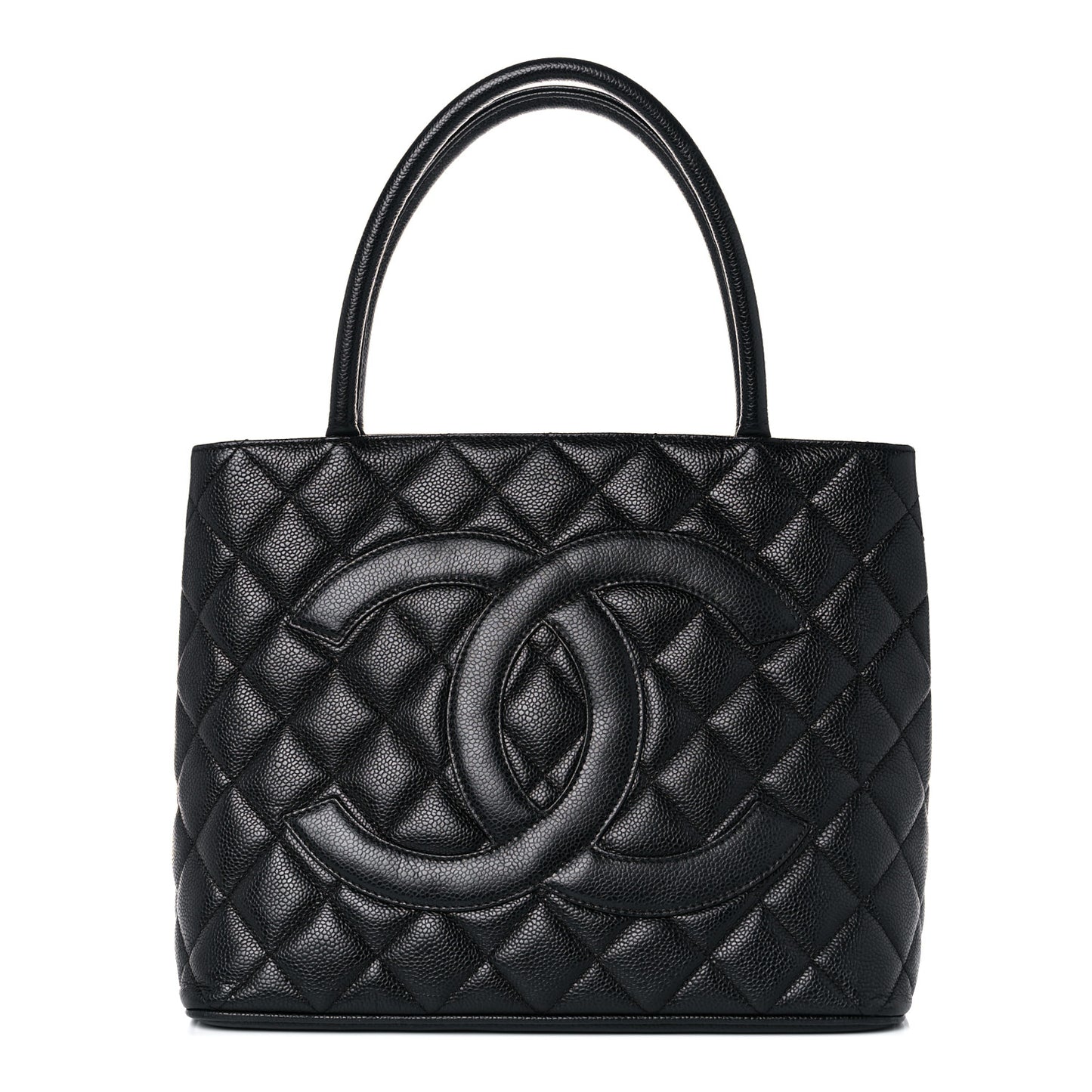 Caviar Quilted Medallion Tote Black