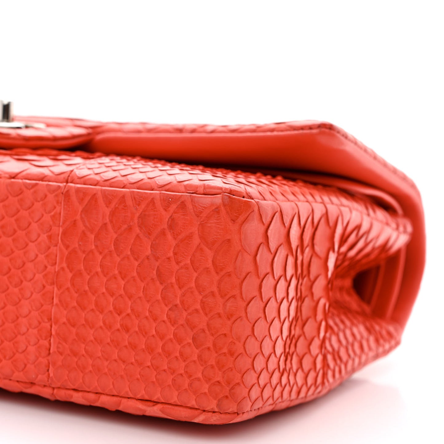 Snakeskin Medium Double Flap Red