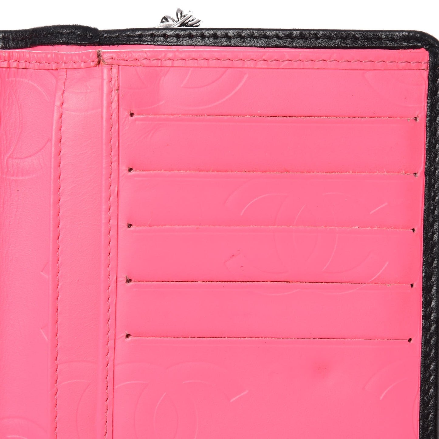 Calfskin Cambon Zipped Pocket Wallet Black