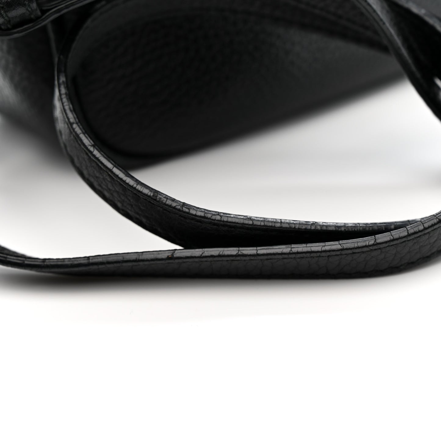 Pebbled Calfskin Small Soho Disco Bag Black