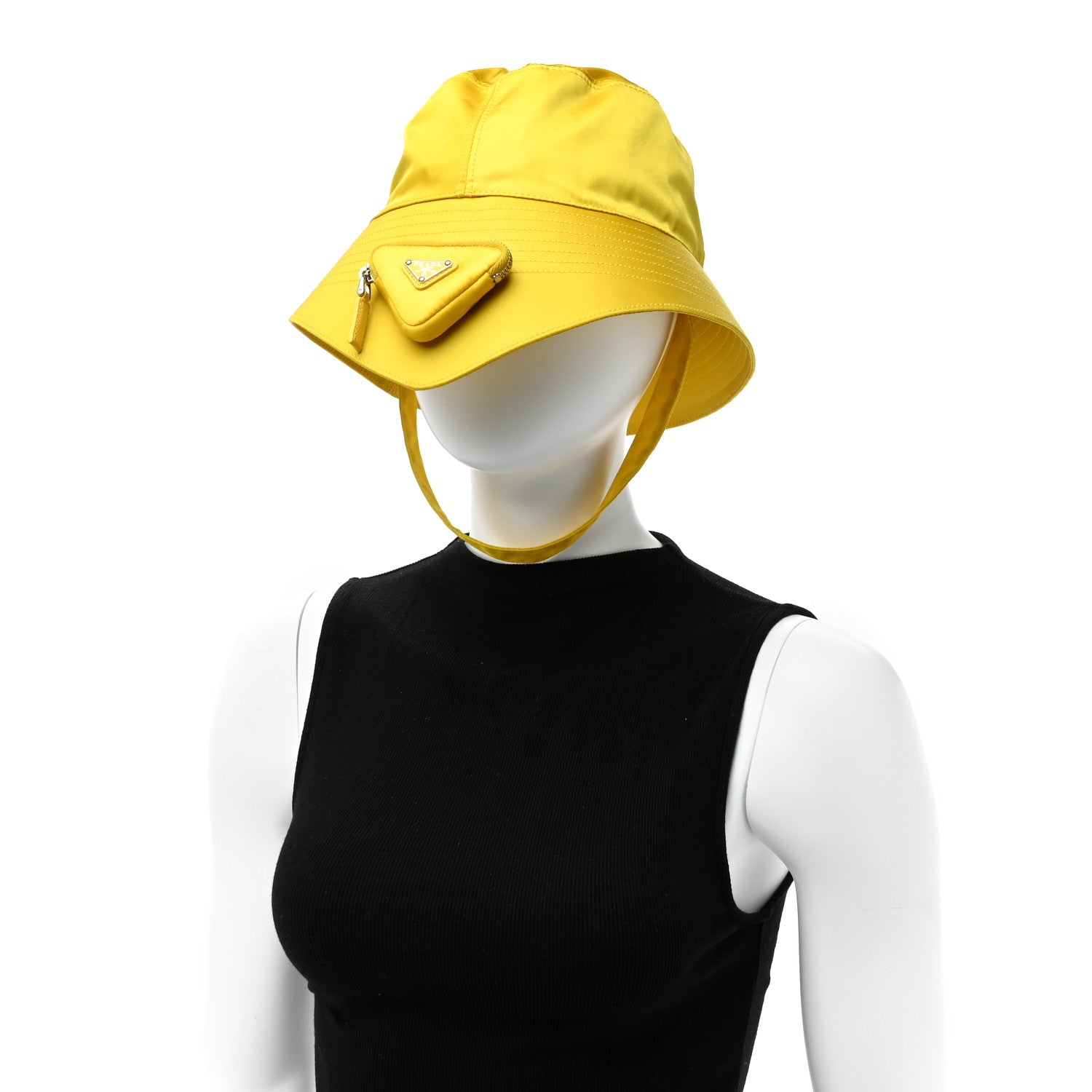 Prada Re-Nylon Mens Multifunctional Bucket Hat XXL Giallo 1439138