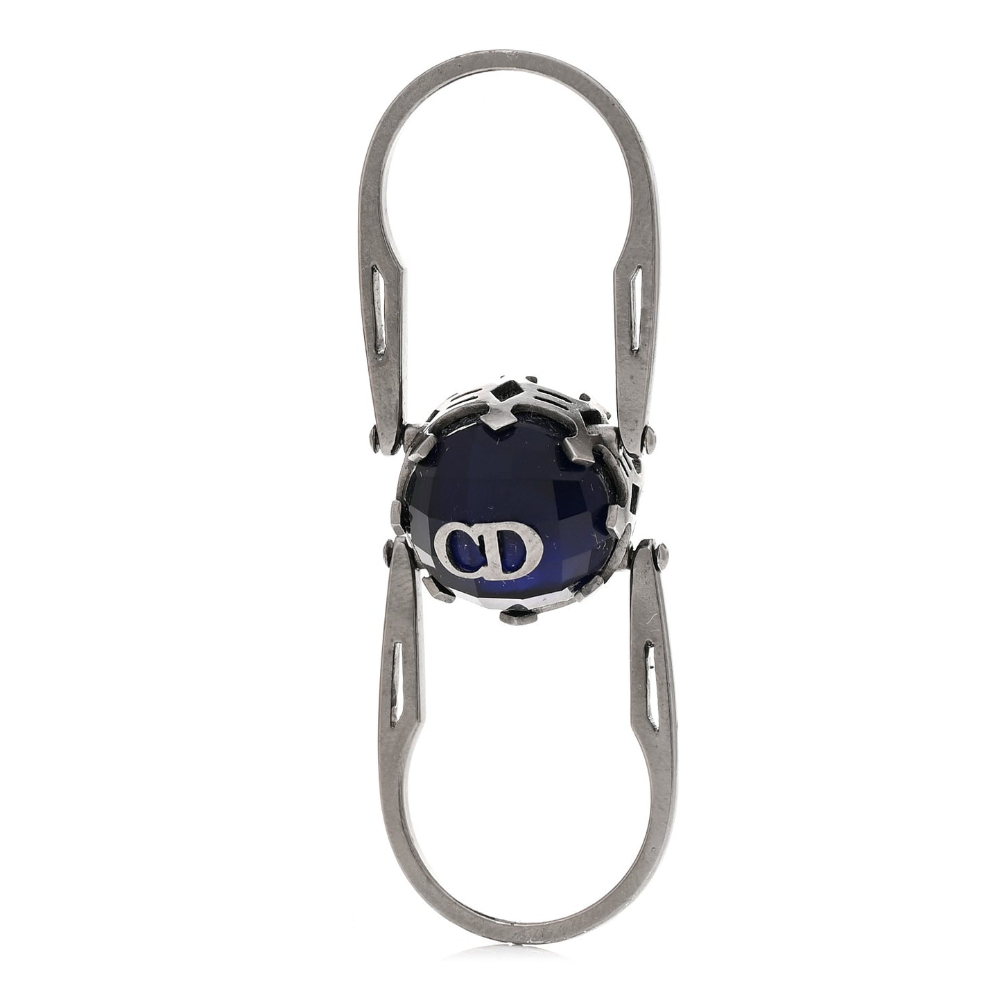 Crystal Metal CD Bee Reversible Ring 6 Silver Black