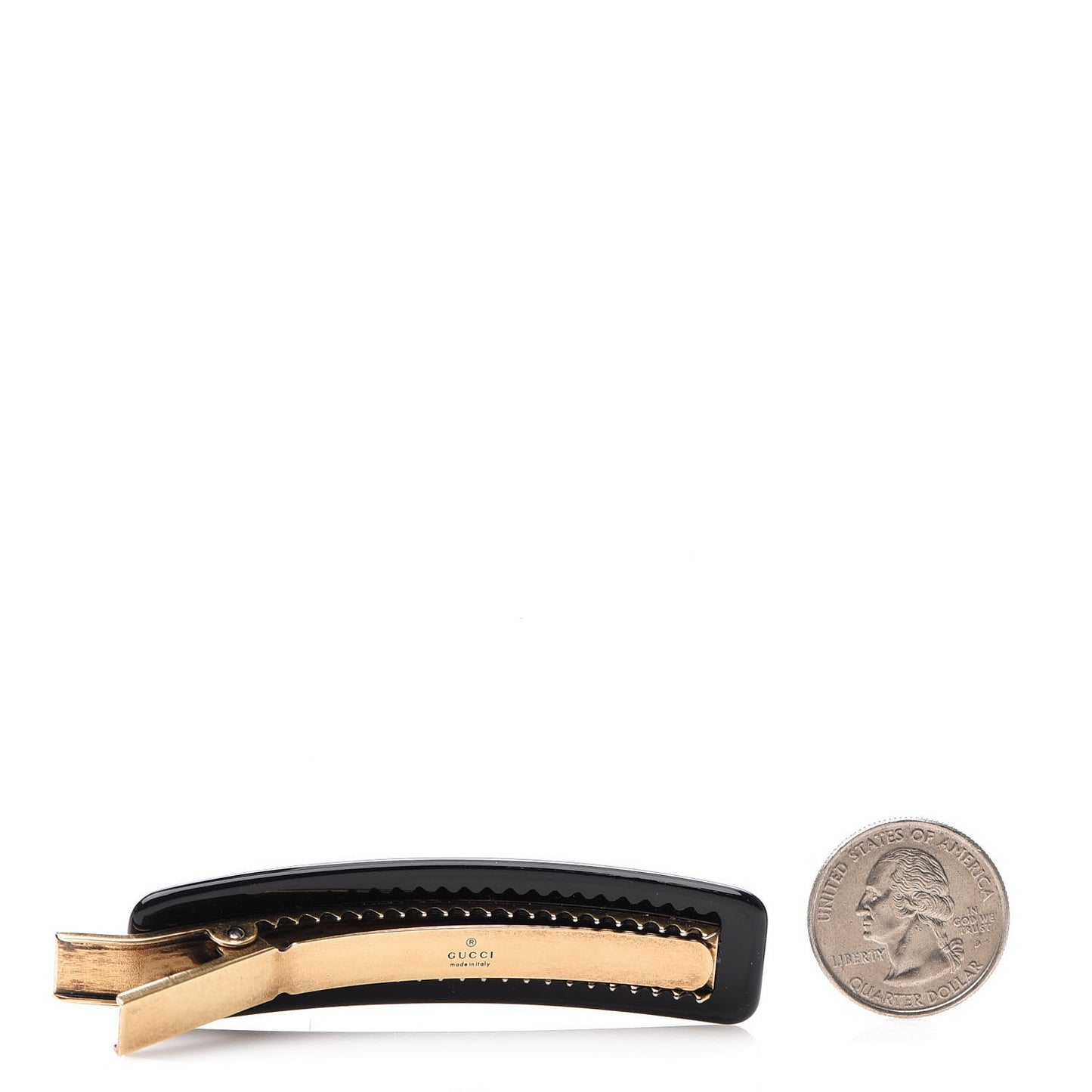 Resin Crystal Single Hair Barrette Black